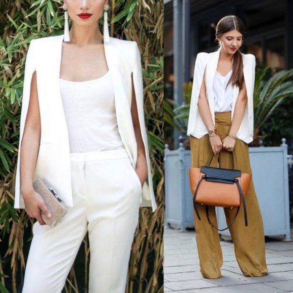 Jackets & Blazers - white classic cape blazer jacket